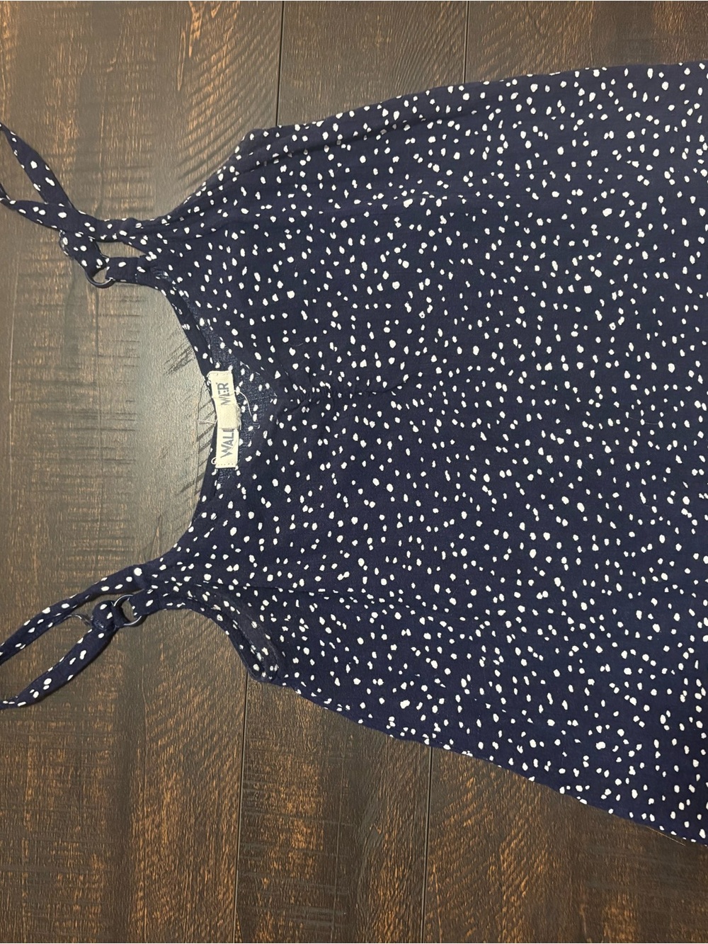 Navy White Dot Tie-Strap Tank Top